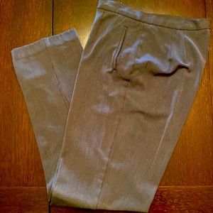 Charcoal poly blend pants with front slash pockets